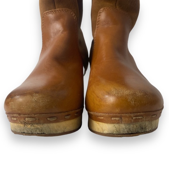 Frye & Co Odessa Cuff‎ Winter Boots Size 8 Caramel Brown Leather Pull On 0211 - Picture 3 of 11